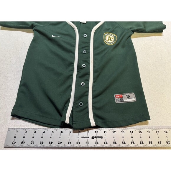 Y2K Nike Team MLB Oakland Athletics A'S Embroidered Baseball Jersey Size S Youth - Picture 11 of 11
